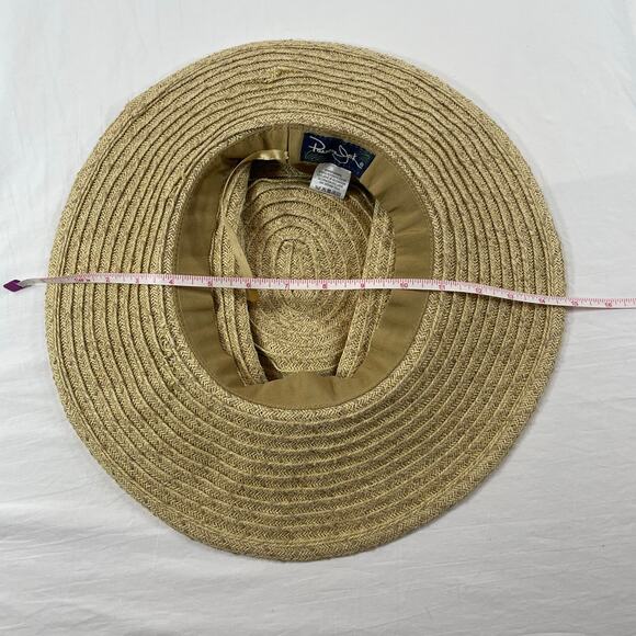 Panama Jack Shell Tassel Straw Sun Hat Tan Wide Brim Shells One Size Women main image 6